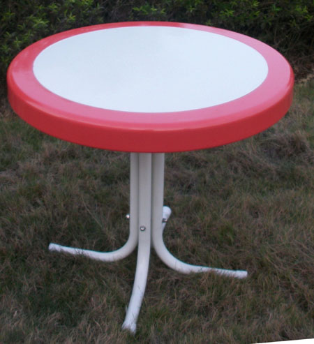 Retro Metal Round Tabler, Steel Garden Patio Furniture